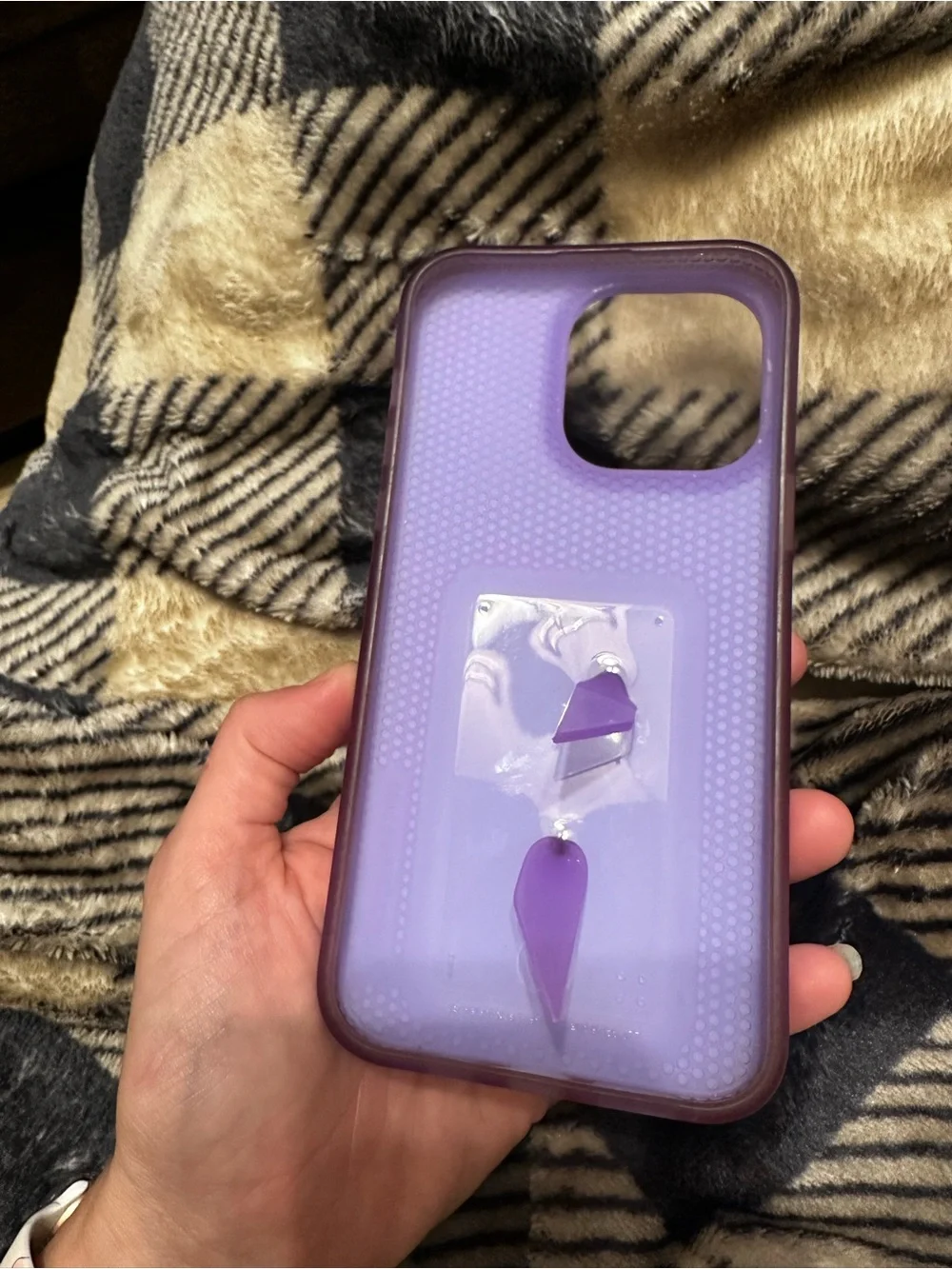 Loopy Case Smiley Pattern Phone Case with Lavender Grip iPhone 14 Pro Max